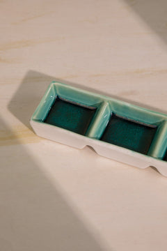 10000017406 MIDORI THREE PART TRAY EMERALD GREEN