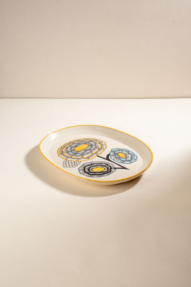10000017411 TULUKKA OVAL PLATTER MUSTARD YELL