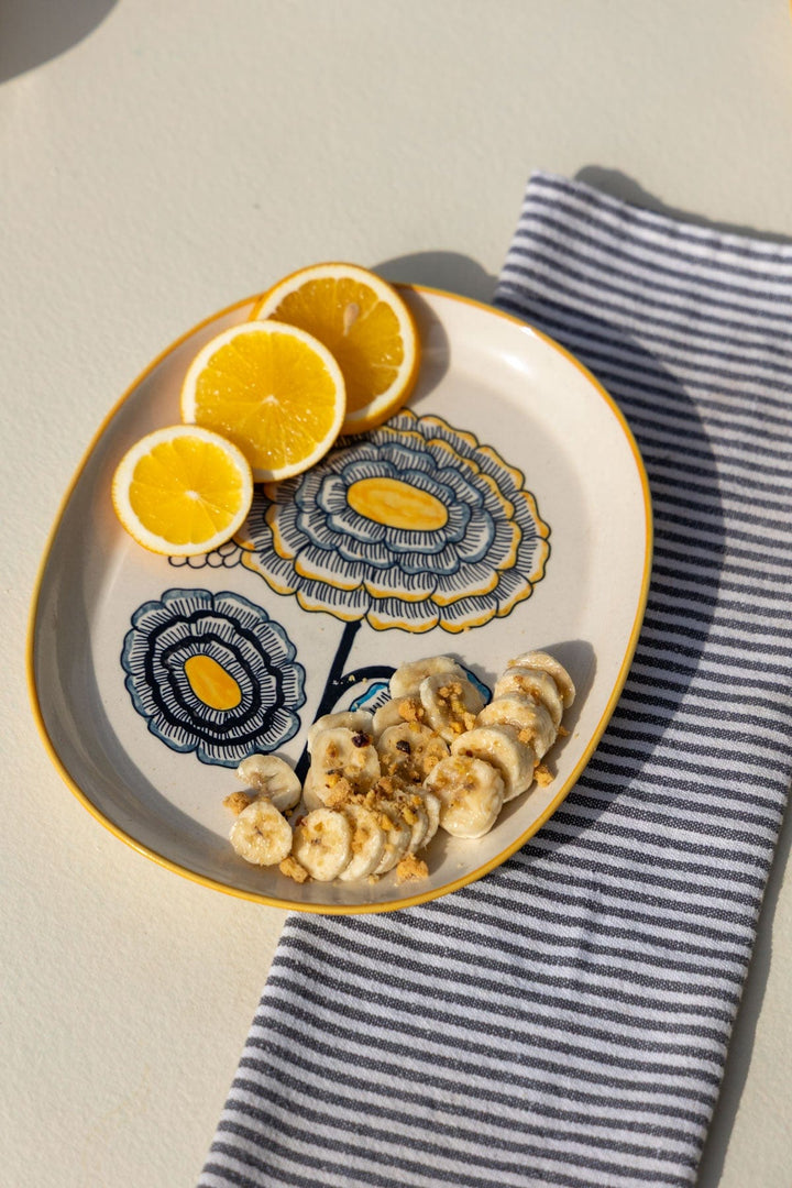 10000017411 TULUKKA OVAL PLATTER MUSTARD YELL