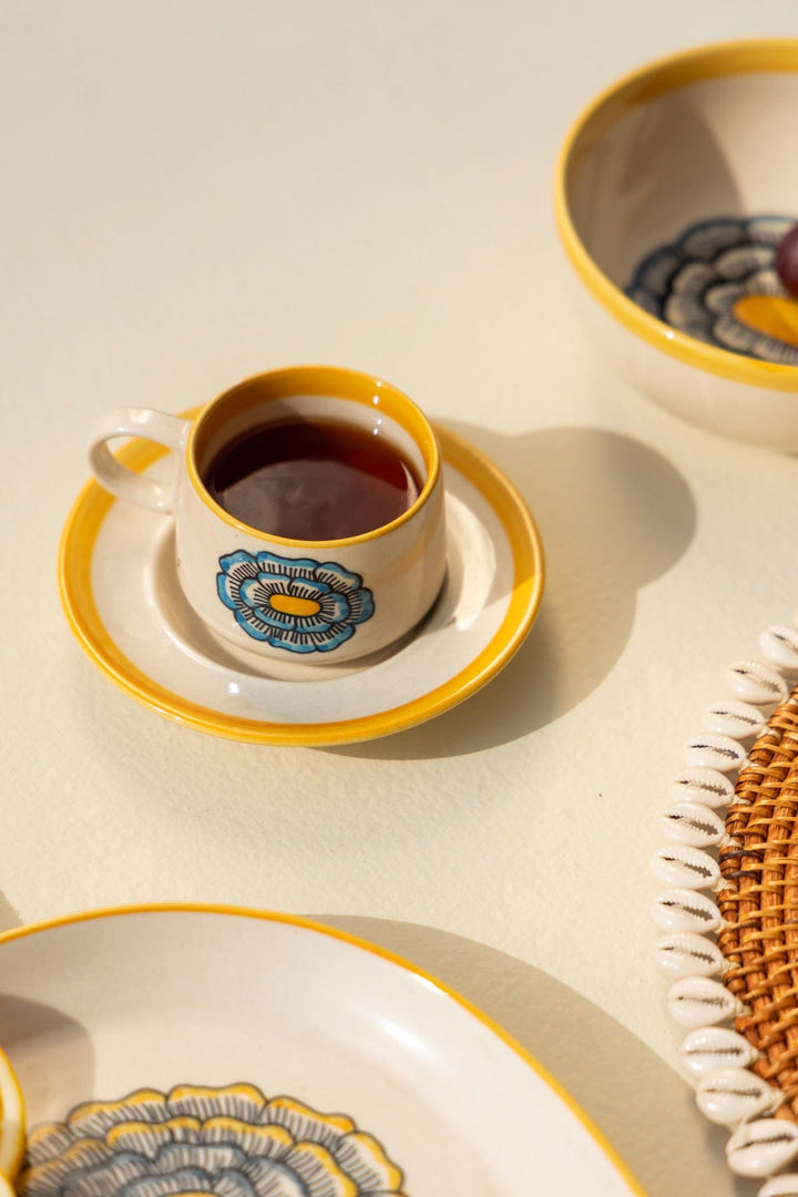 10000017412 TULUKKA CUP & SAUCER (SET OF 2) MUSTARD YELL