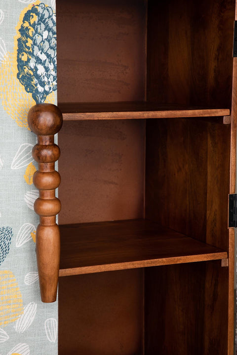 10000017430 POD UPHOLSTERED CABINET MANGO WALNUT