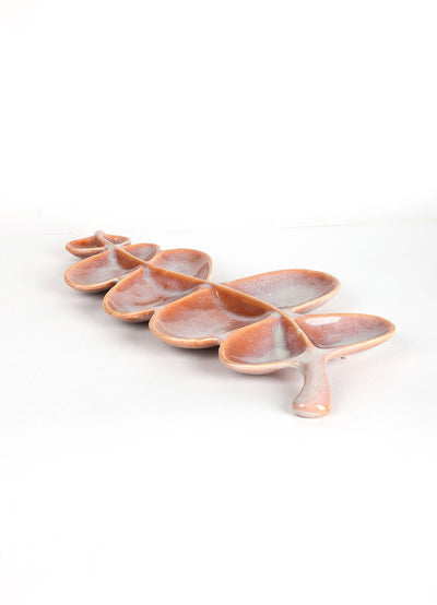 10000017437 POD SHAPED PLATTER WOOD BROWN