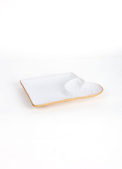 10000017438 SHELL SHAPED PLATTER WITH DIP OFF WHITE