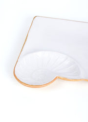 10000017438 SHELL SHAPED PLATTER WITH DIP OFF WHITE