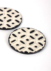 10000017440 FRET COASTERS (SET OF 2) BLACK  WHITE