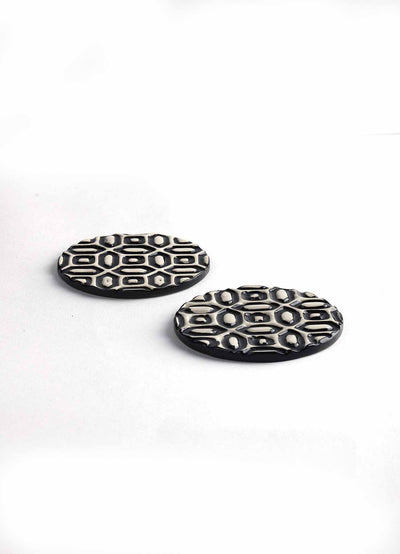 10000017441 LATTICE COASTERS (SET OF 2) BLACK  WHITE