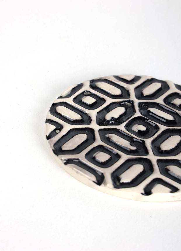 10000017442 MESH COASTERS (SET OF 2) BLACK  WHITE