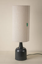 Luna Table Lamp with Loose Weave Tall Lampshade (Off White)