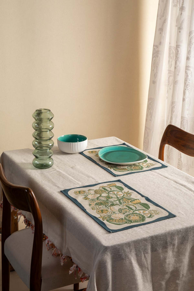 10000017487 KOZA FOIL TABLE MAT (SET OF 4) OLIVE GOLD