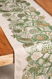 10000017488 KOZA FOIL TABLE RUNNER OLIVE GOLD