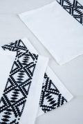 10000017500 AATTUR COCKTAIL NAPKIN (SET OF 4) BLACK  WHITE
