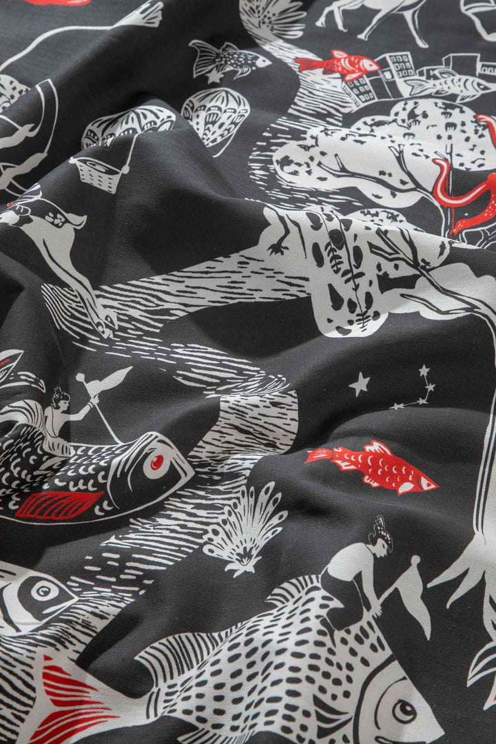 10000017506 MINDSCAPE PRINTED HEAVY FABRIC CHARCOAL