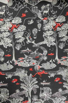 10000017506 MINDSCAPE PRINTED HEAVY FABRIC CHARCOAL