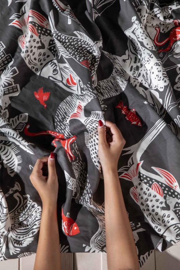 10000017506 MINDSCAPE PRINTED HEAVY FABRIC CHARCOAL
