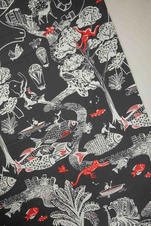 10000017506 MINDSCAPE PRINTED HEAVY FABRIC CHARCOAL