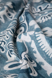 10000017509 MADELLION TREE PRINTED HEAVY FABRIC INDIGO