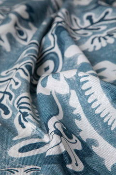 10000017509 MADELLION TREE PRINTED HEAVY FABRIC INDIGO