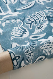 10000017509 MADELLION TREE PRINTED HEAVY FABRIC INDIGO