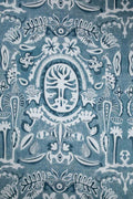 10000017509 MADELLION TREE PRINTED HEAVY FABRIC INDIGO