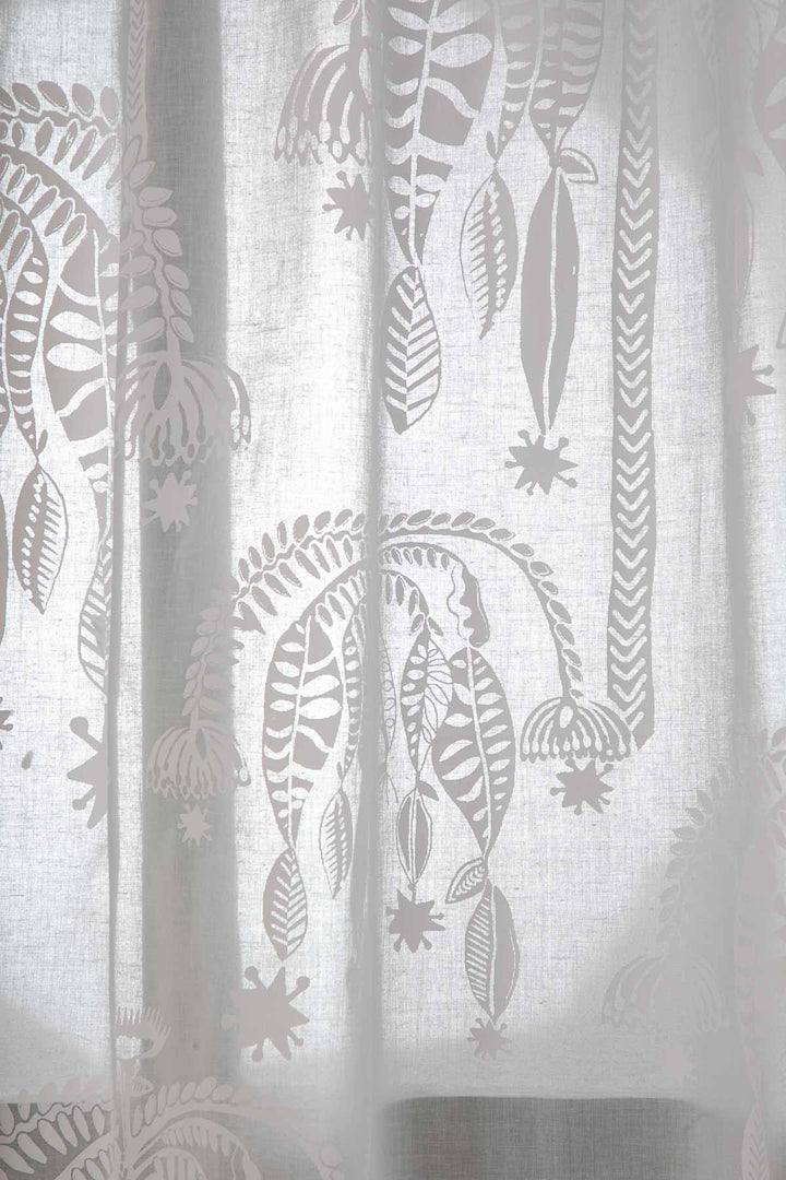 10000017517 TODDY PALM PRINTED SHEER FABRIC KHADI