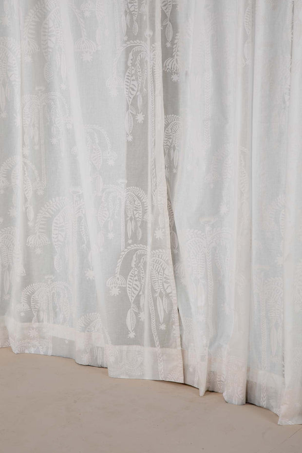 10000017517 TODDY PALM PRINTED SHEER FABRIC KHADI