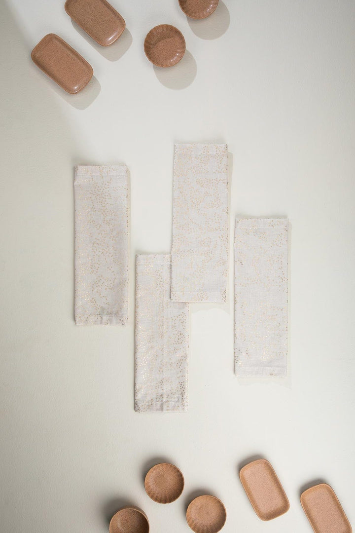 10000017522 KABINI STARS DINNER NAPKIN (SET OF 4) BEIGE GOLD