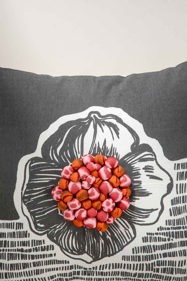 10000017553 KURU CUSHION COVER CHARCOAL RED