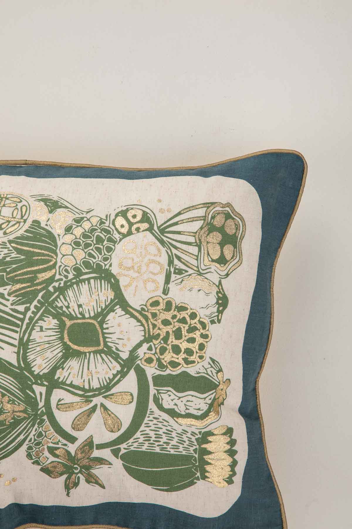 10000017556 KOZA CUSHION COVER OLIVE GOLD