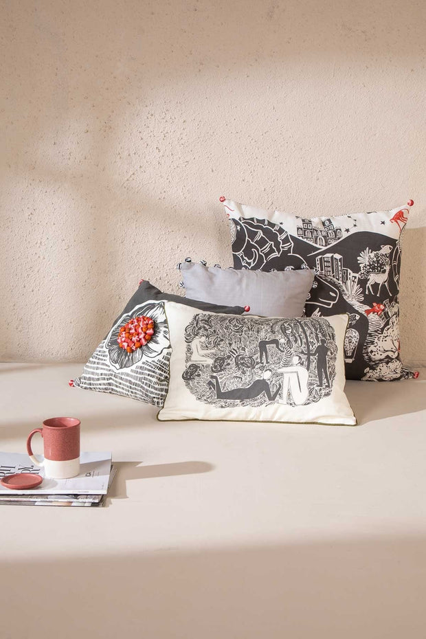 10000017557 FRAGRANT FIELD CUSHION COVER CHARCOAL