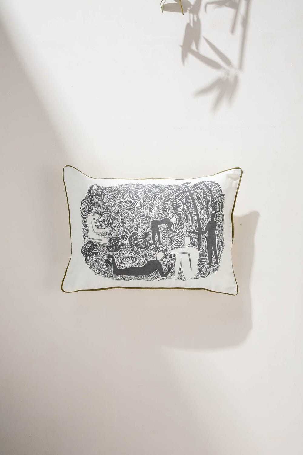 Fragrant Field Charcoal Cushion Cover (36 X 50 Cm)