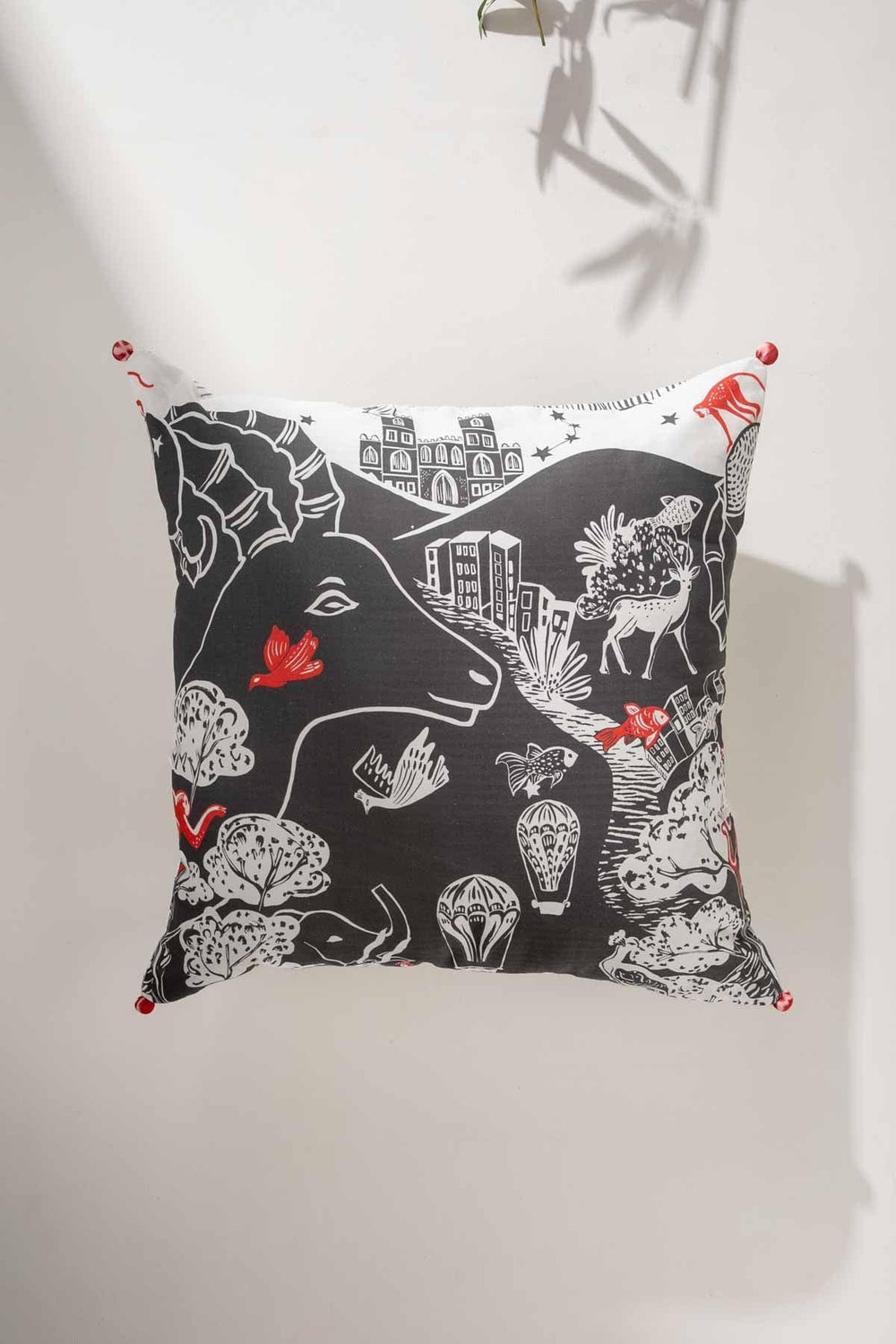 Mindscape Charcoal Floor Cushion Cover (61 Cm X 61 Cm)