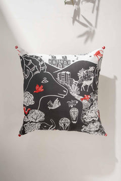 Mindscape Charcoal Floor Cushion Cover (61 Cm X 61 Cm)