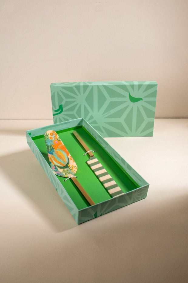10000017575 KEORA STRIPER CAKE SERVER (SET OF 2) HONEY BLOOM
