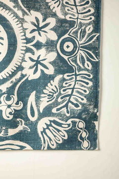 10000017583 MADELLION TREE PRINTED RUG INDIGO