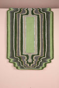 10000017744 TARAM TUFTED SHAPED WOVEN RUG EARTHY GREEN