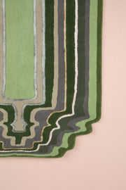 10000017744 TARAM TUFTED SHAPED WOVEN RUG EARTHY GREEN