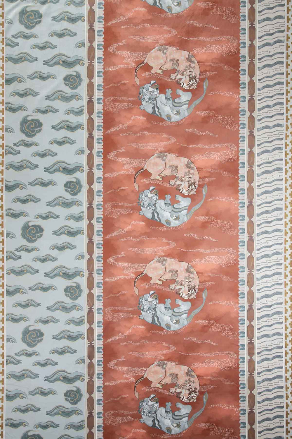 10000017745 DANCE OF THE YALIS PRINTED HEAVY FABRIC RUST
