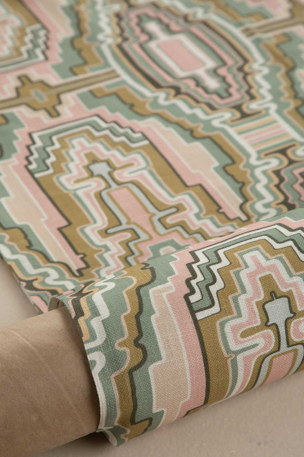 10000017748 TARAM PRINTED HEAVY FABRIC EARTHY GREEN