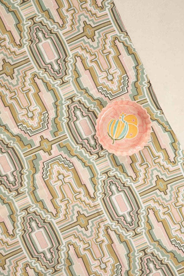 10000017748 TARAM PRINTED HEAVY FABRIC EARTHY GREEN