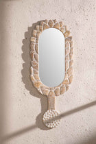 Seed Pod Glass And Wood Wall Mirror