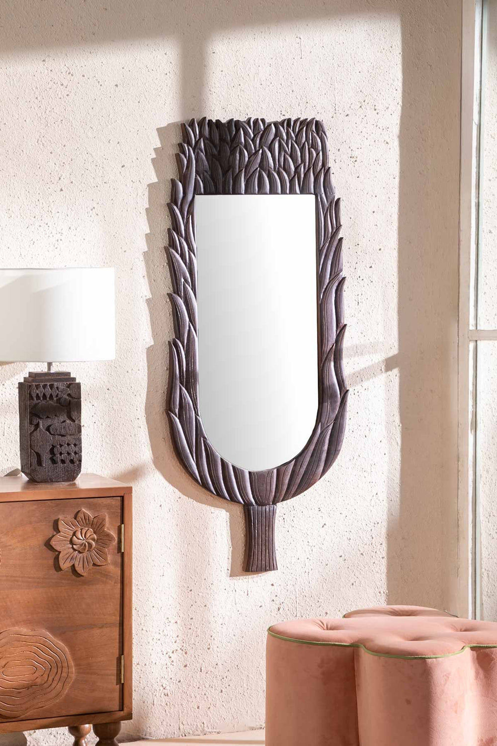 Talar Glass And Wood Wall Mirror