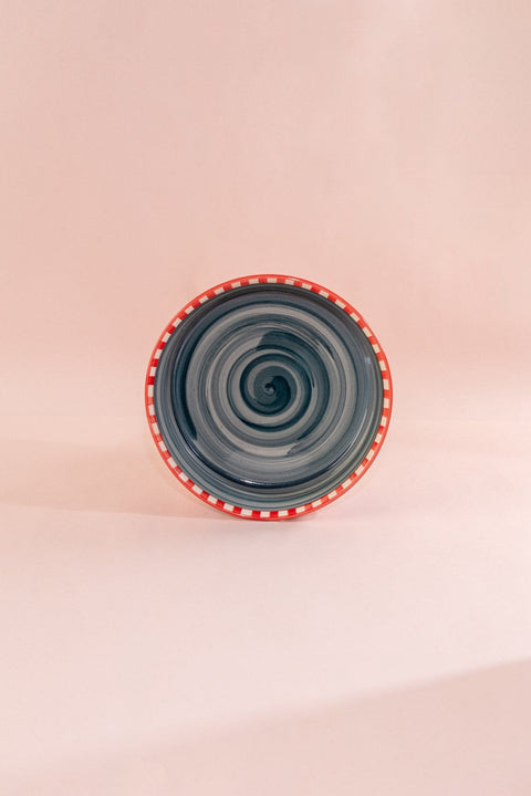 10000017783 KONGU STRAIGHT SERVER BOWL (L) MADDER RED