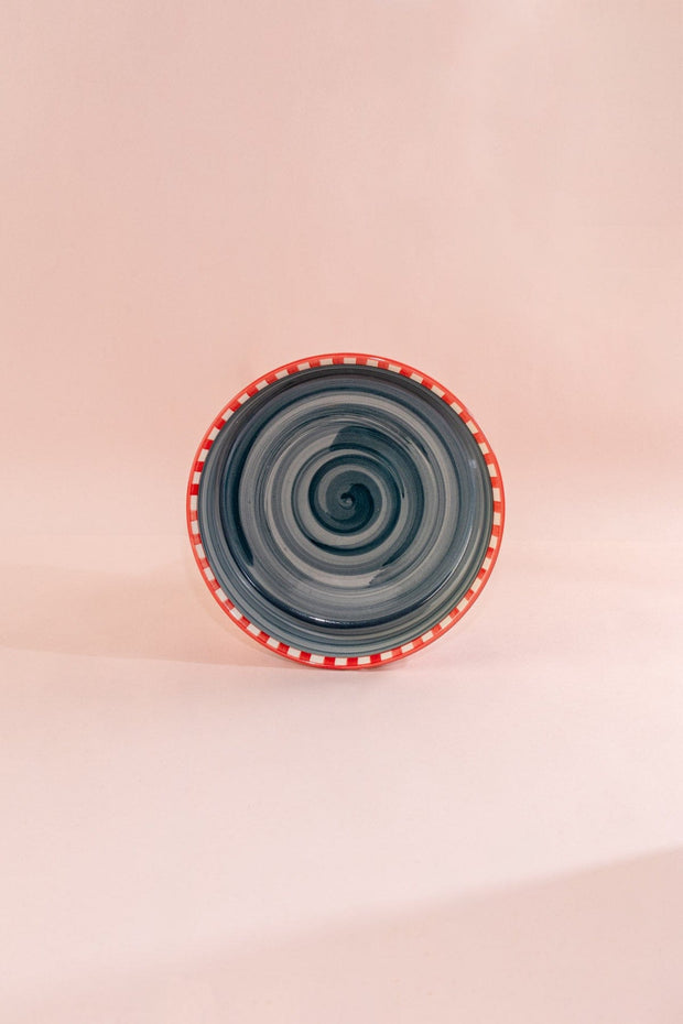 10000017783 KONGU STRAIGHT SERVER BOWL (L) MADDER RED