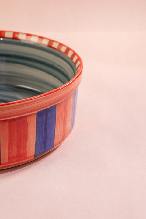 10000017783 KONGU STRAIGHT SERVER BOWL (L) MADDER RED