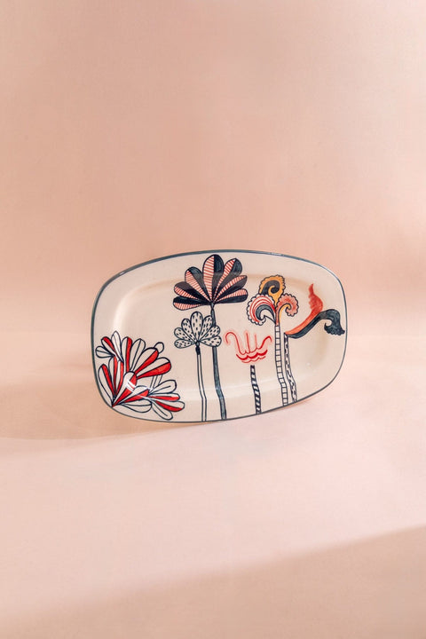 10000017786 KONGU RECTANGLE PLATTER MADDER RED