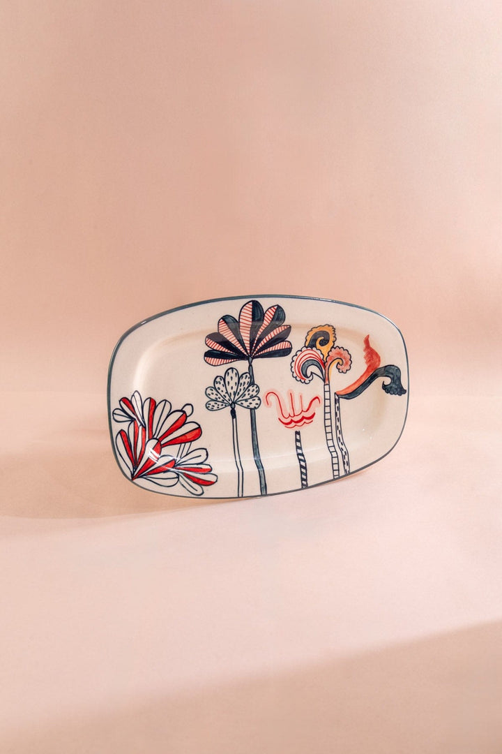 10000017786 KONGU RECTANGLE PLATTER MADDER RED