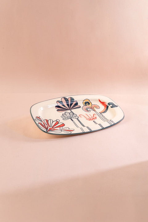 10000017786 KONGU RECTANGLE PLATTER MADDER RED