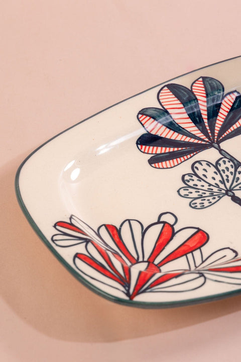 10000017786 KONGU RECTANGLE PLATTER MADDER RED