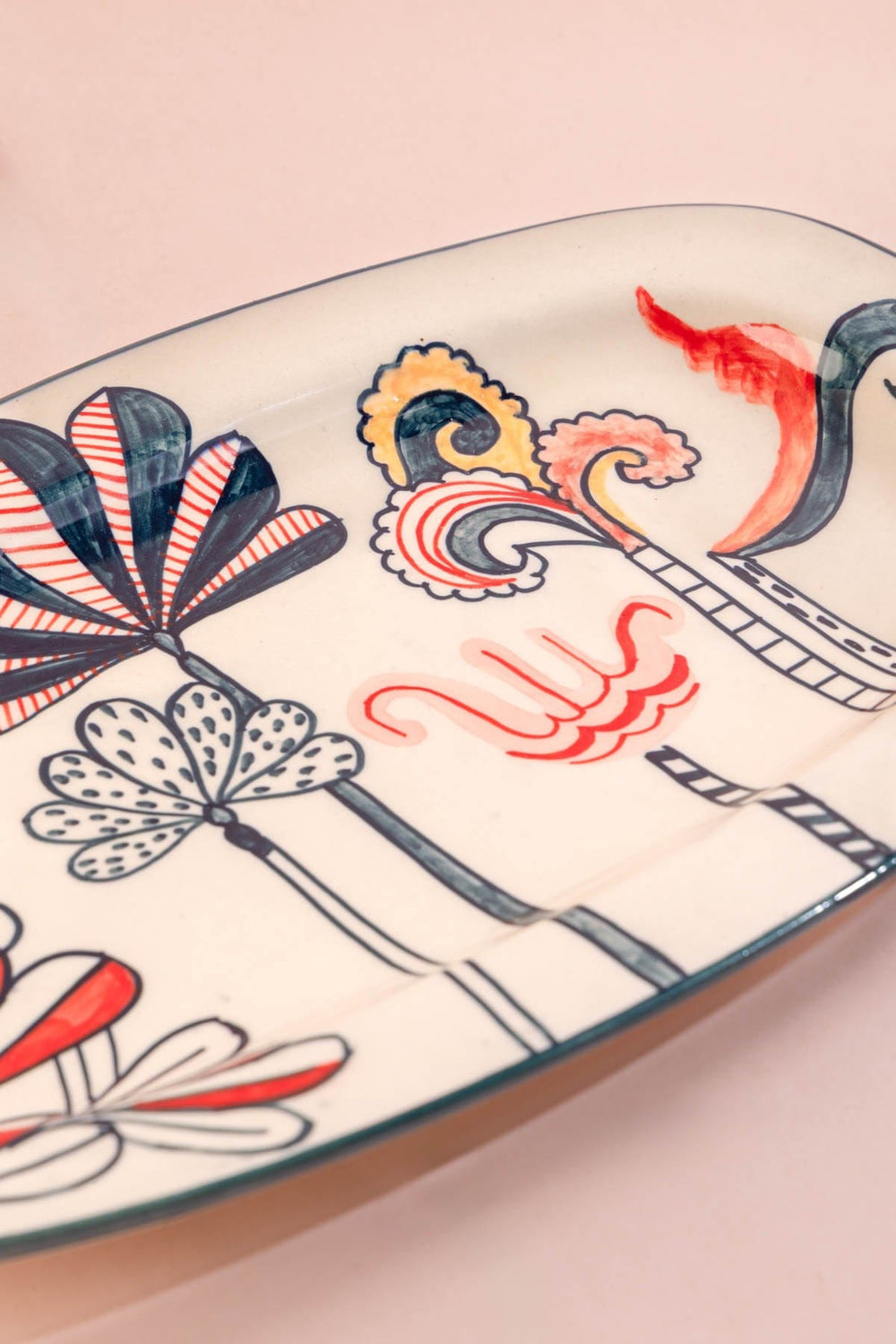 10000017786 KONGU RECTANGLE PLATTER MADDER RED