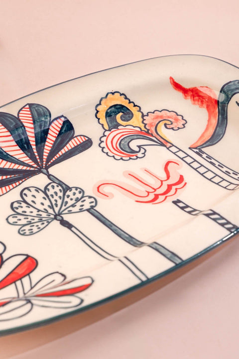 10000017786 KONGU RECTANGLE PLATTER MADDER RED